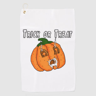 Pumpkin funny naughty gift prank Halloween Golf Towel