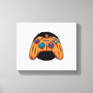 PUMPKIN GAMEPAD HALLOWEEN GAMING CANVAS PRINT