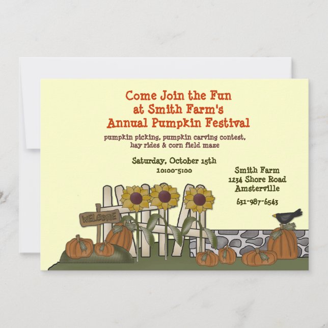 Pumpkin Garden Invitation (Front)