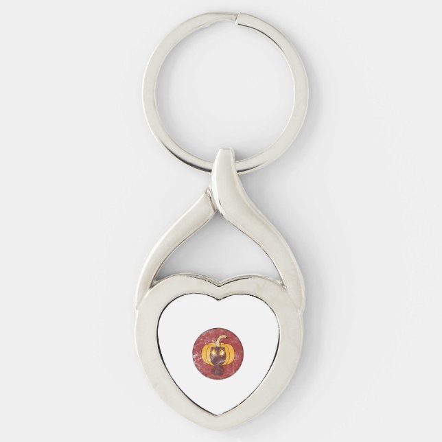 Pumpkin gas mask Halloween design Key Ring (Front)