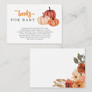 Pumpkin Gender Neutral Baby Shower Book Request Enclosure Card