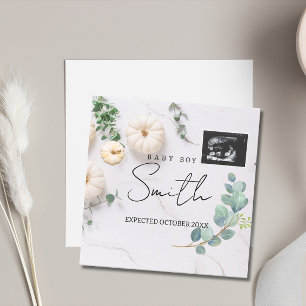 Pumpkin Gender Neutral Fall Pregnancy Announcement