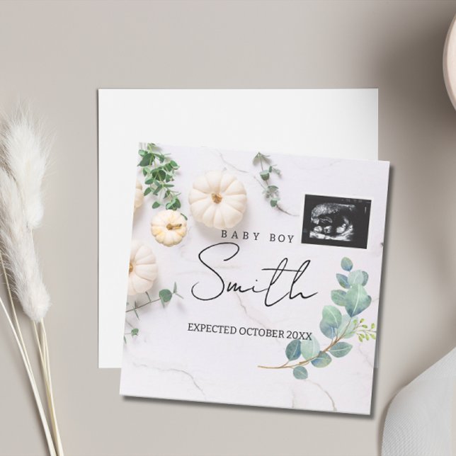 Pumpkin Gender Neutral Fall Pregnancy Announcement (Pumpkin Gender Reveal)