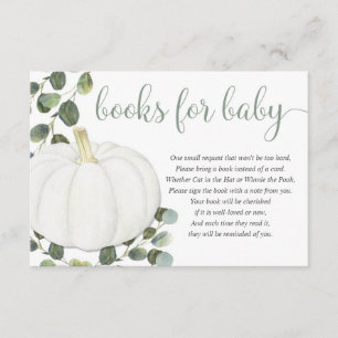 Pumpkin gender neutral greenery book request enclosure card