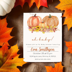 Pumpkin Gender Neutral Reveal Invitation