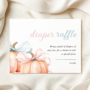 Pumpkin Gender Reveal Diaper Raffle  Enclosure Card