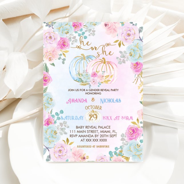 Pumpkin Gender Reveal  Invitation (Creator Uploaded)