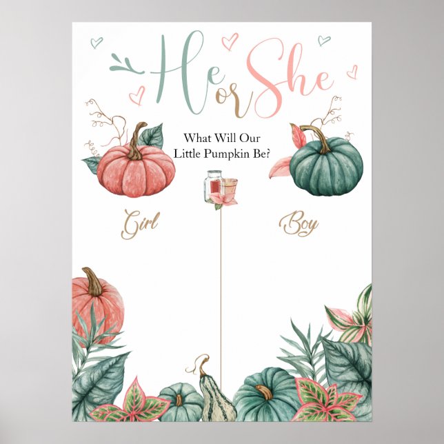 Pumpkin Gender Reveal Voting Sign (Front)