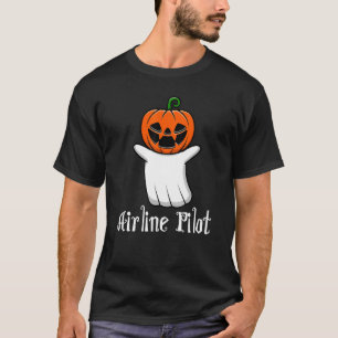 Pumpkin Ghost Airline Pilot Cool Halloween Pilot 1 T-Shirt