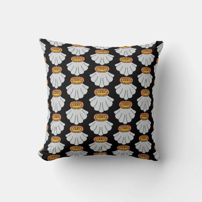 Pumpkin Ghost (black) - Pillow (Front)