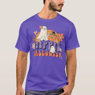Pumpkin Ghost Boo 60s 70s Hippie Halloween Groovy T-Shirt