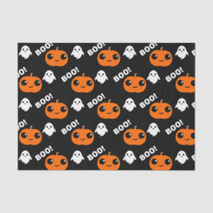 Pumpkin Ghost Halloween Pattern Tissue Paper