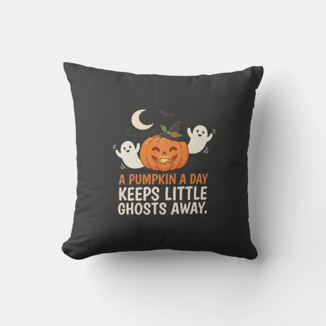 Pumpkin Ghost Halloween Quote Design_1 Cushion (Front)