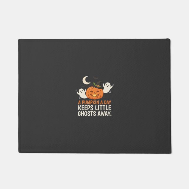 Pumpkin Ghost Halloween Quote Design_1 Doormat (Front)