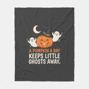 Pumpkin Ghost Halloween Quote Design_1 Fleece Blanket