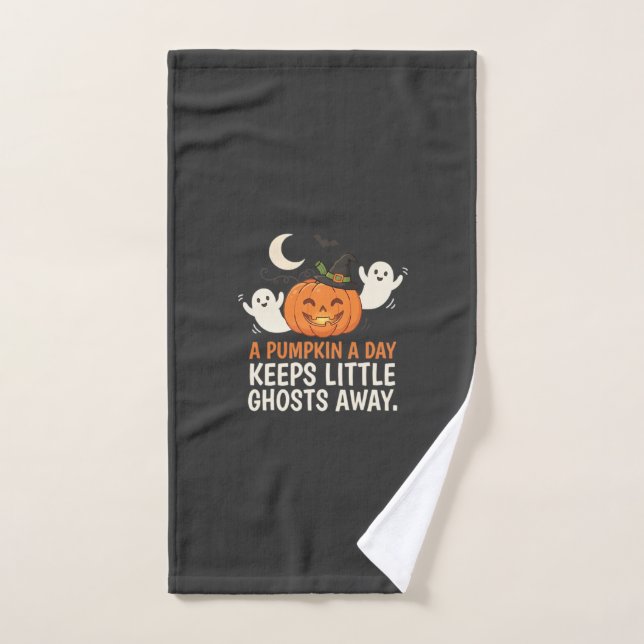 Pumpkin Ghost Halloween Quote Design_1 Hand Towel (Hand Towel)