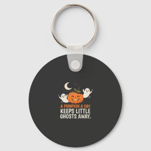 Pumpkin Ghost Halloween Quote Design_1 Key Ring