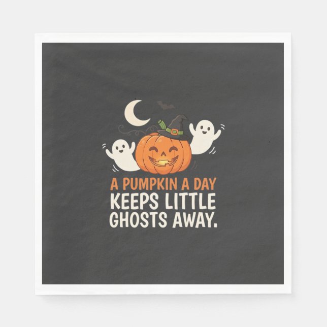 Pumpkin Ghost Halloween Quote Design_1 Napkin (Front)