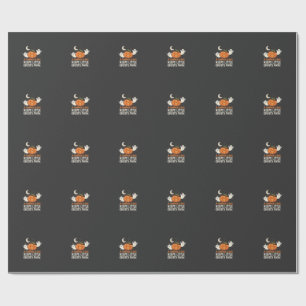 Pumpkin Ghost Halloween Quote Design_1 Wrapping Paper