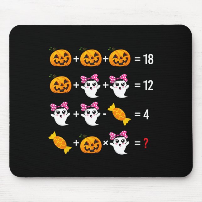 Pumpkin Ghost Mathematics Mathematics Halloween Cu Mouse Pad (Front)