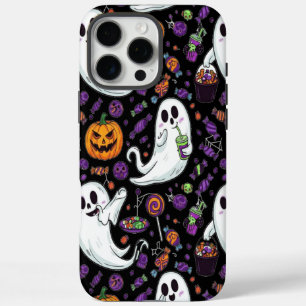 Pumpkin Ghost Pattern Cute Halloween iPhone 16 Pro Max Case