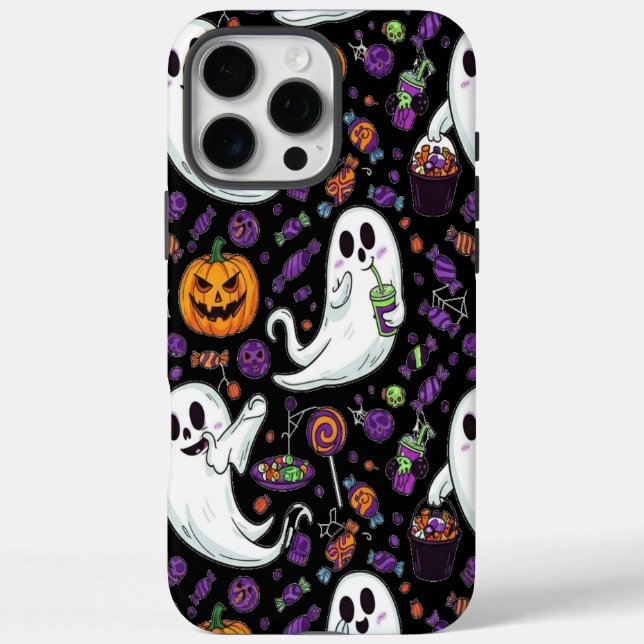 Pumpkin Ghost Pattern Cute Halloween Case-Mate iPhone Case (Back)