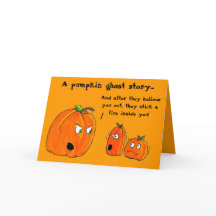 PUMPKIN GHOST STORY HALLOWEEN greeting card