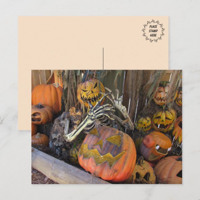 Pumpkin Ghoul Halloween Postcard (Front/Back)