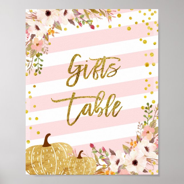 Pumpkin Gifts Table Sign (Front)
