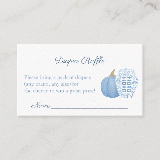 Pumpkin Ginger Jar Fall Baby Shower Diaper Raffle  Enclosure Card (Front)