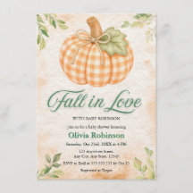 Pumpkin Gingham Fall in Love Baby Shower 