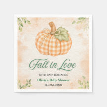 Pumpkin Gingham Fall in Love Baby Shower 