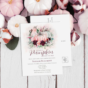 Pumpkin Girl Baby Shower Invitation Postcard
