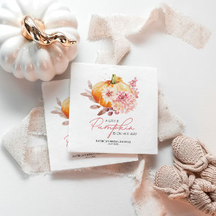 Pumpkin Girl Baby Shower Personalised Napkin