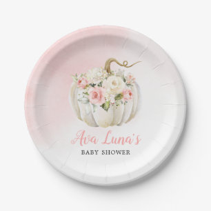 Pumpkin Girl Baby Shower Personalised Paper Plate