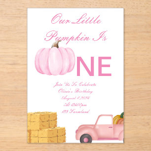 Pumpkin girl birthday invitation