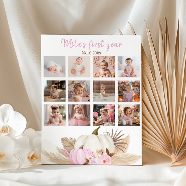 Pumpkin Girl First Year Photo Milestone Poster (Creator Uploaded)