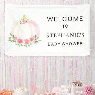 Pumpkin Girl's Baby Shower Welcome Banner