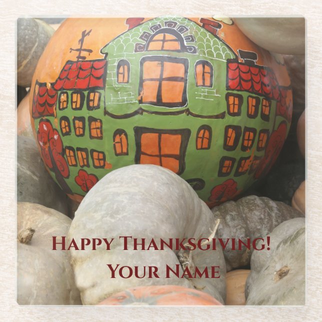 Pumpkin Glass Coaster (Front)