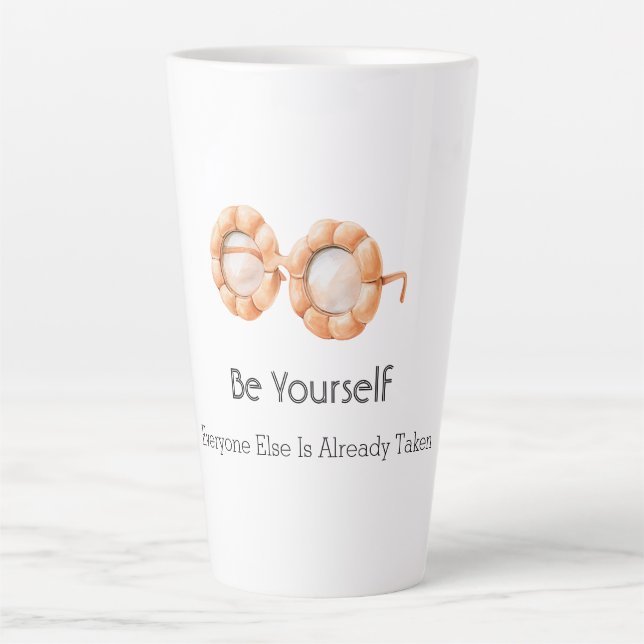 Pumpkin Glasses Be Yourself Latte Mug (Front)