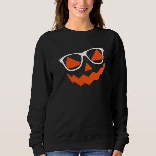 Pumpkin Glasses Lazy Halloween Costume Cool Jack O Sweatshirt