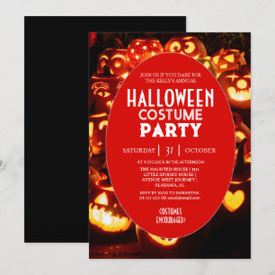 Pumpkin Glow Halloween Costume Party Invitation