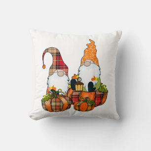 Pumpkin Gnomes Fall Autumn Cute Halloween Cushion