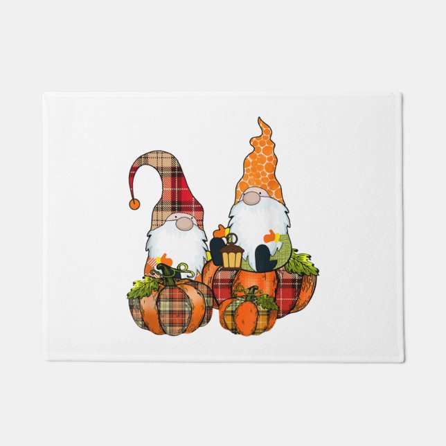 Pumpkin Gnomes Fall Autumn Cute Halloween Doormat (Front)