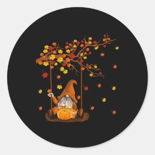 Pumpkin Gnomes Fall Autumn Cute Halloween Thanksgi Classic Round Sticker