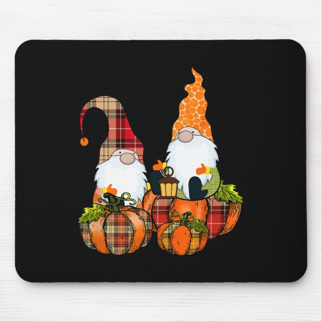 Pumpkin Gnomes Fall Autumn Cute Halloween Thanksgi Mouse Pad (Front)