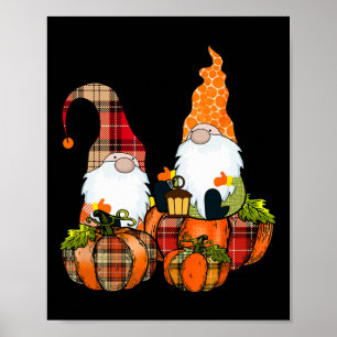 Pumpkin Gnomes Fall Autumn Cute Halloween Thanksgi Poster