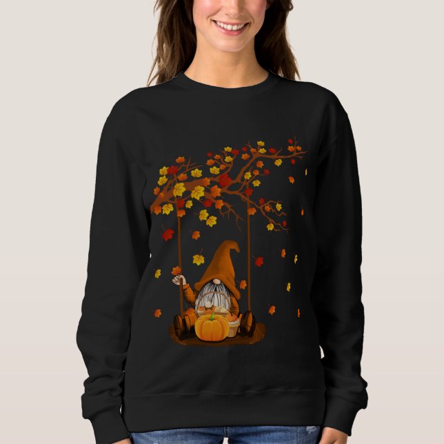 Pumpkin Gnomes Fall Autumn Cute Halloween Thanksgi Sweatshirt (Front)