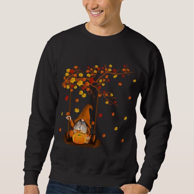 Pumpkin Gnomes Fall Autumn Cute Halloween Thanksgi Sweatshirt (Front)