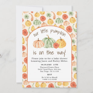 Pumpkin Gourd Autumn Baby Shower Invitation
